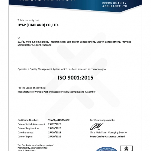 RENEWED ISO 9001 CERTIFICATE